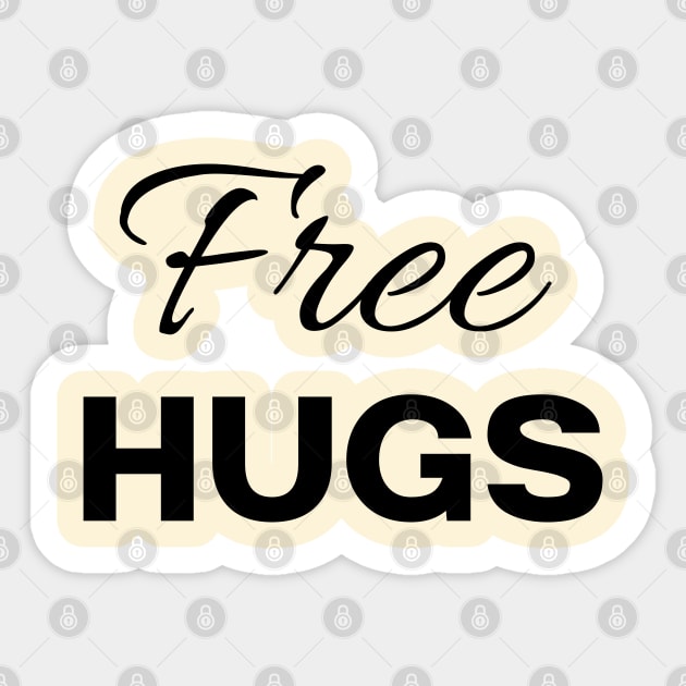 Free Hugs - dark design Sticker by Jane Winter